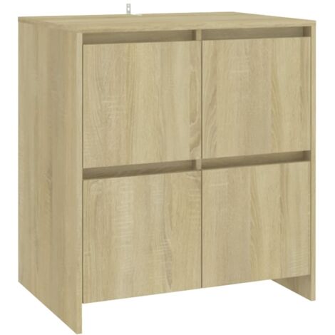 Buffet Bahut  Meuble de rangement Commode Chêne Sonoma 70x41x75 cm Aggloméré 82058 (1/5)