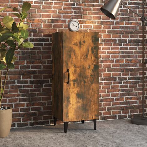 Buffet Bahut Meuble de rangement Commode Chêne fumé 34,5x34x90 cm Bois d'ingénierie 20139 (1/5)