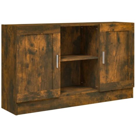 Buffet Commode Armoire Luxueux, pour Salon Chambre Entrée Cuisine, Chêne fumé 120x30,5x70 cm Bois d'ingénierie OIB8260E (1/5)