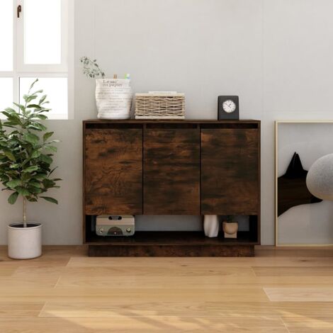 Buffet Bahut  Meuble de rangement Commode Chêne fumé 97x31x75 cm Aggloméré 56286 (1/5)