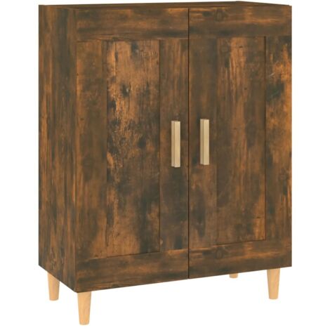 Buffet Bahut  Meuble de rangement Commode Chêne fumé 69,5x34x90 cm Bois d'ingénierie 38461 (1/5)