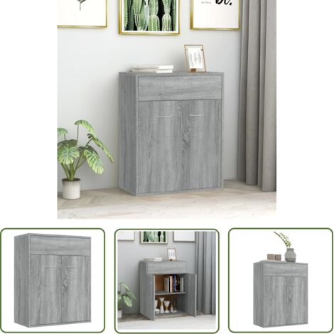 Furniture Limited - Buffet Sonoma gris 60x30x75 cm Bois d'ingénie (1/5)