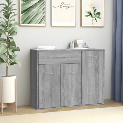 Buffet Bahut Meuble de rangement Commode Sonoma gris 88x30x70 cm Bois d'ingénierie 69193 (1/5)