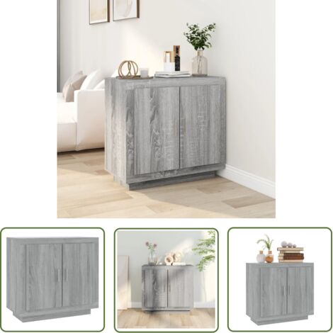Buffet Commode Armoire Luxueux, pour Salon Chambre Entrée Cuisine, Sonoma gris 80x40x75 cm Bois d'ingénierie OIB9100E (1/5)