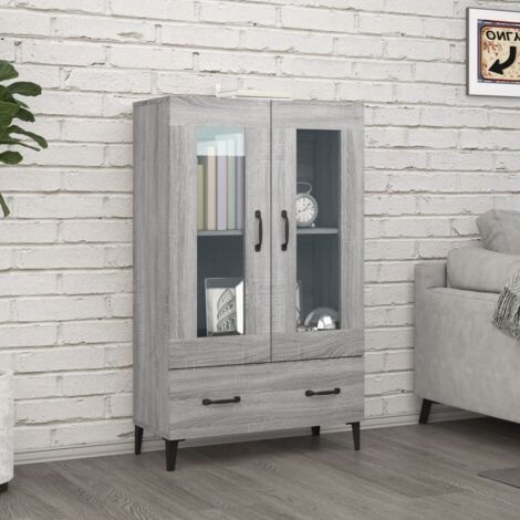 Buffet Bahut Meuble de rangement Commode Sonoma gris 70x31x115 cm Bois d'ingénierie 60922 (1/5)