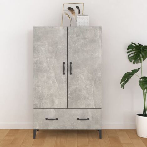 Buffet Bahut Meuble de rangement Commode Gris béton 70x31x115 cm Bois d'ingénierie 24296 (1/5)