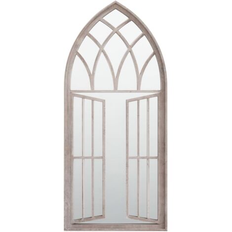 Miroir de jardin Luxueux, Miroir mural Sable 100x45cm Fer pour utilisation extérieure OIB5659E (1/5)