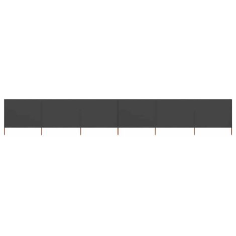 Paravent 6 panneaux Cloison de séparation Pour Jardin, Balcon, Terrasse Tissu 800 x 120 cm Anthracite 59300 (1/5)