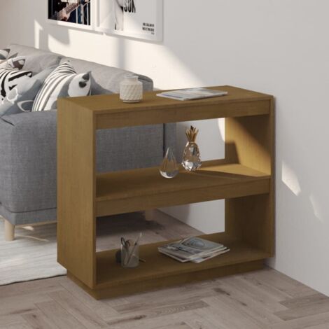 Bibliothèque Meuble de Rangement Meuble Étagère Marron miel 80x35x71 cm Bois de pin massif 96069 (1/5)