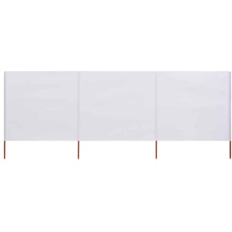 Paravent 3 panneaux Cloison de séparation Pour Jardin, Balcon, Terrasse Tissu 400 x 80 cm Blanc sable 65789 (1/5)
