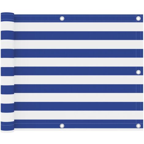 Brise vue pour balcon - Brise vent Écran de jardin Blanc et bleu 75x500 cm Tissu Oxford BV132904 - BonneVie (1/5)