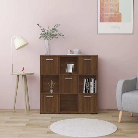 Bibliothèque Meuble de Rangement Meuble Étagère Chêne marron 90x30x90 cm Bois d'ingénierie 15306 (1/5)