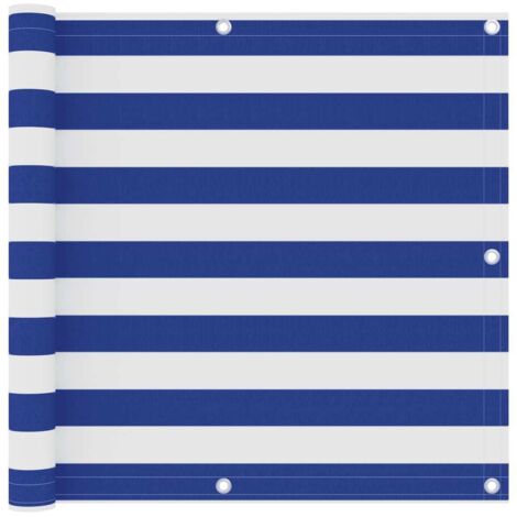 Brise vue pour balcon - Brise vent Écran de jardin Blanc et bleu 90x300 cm Tissu Oxford BV386672 - BonneVie (1/5)