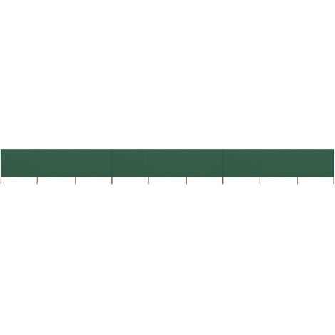 Paravent 9 panneaux Cloison de séparation Pour Jardin, Balcon, Terrasse Tissu 1200 x 80 cm Vert 89565 (1/5)