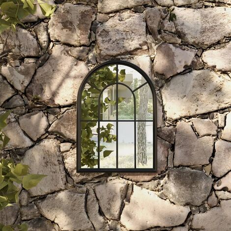 Miroir de jardin Miroir déco d'extérieur Noir 60x45 cm Fer pour utilisation extérieure 17835 (1/5)