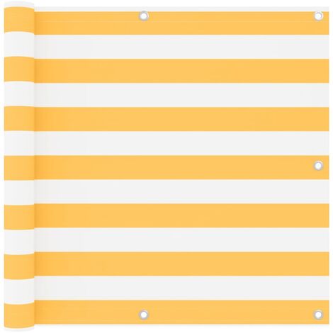Brise vue pour balcon - Brise vent Écran de jardin Blanc et jaune 90x500 cm Tissu Oxford BV899832 - BonneVie (1/5)