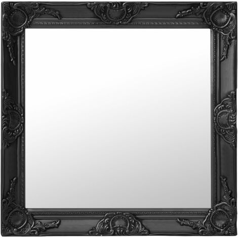 Miroir Mural Baroque Or Et Noir – 56x46 Cm – Sur Pied Ou à Fixer – Style Rococo Italien