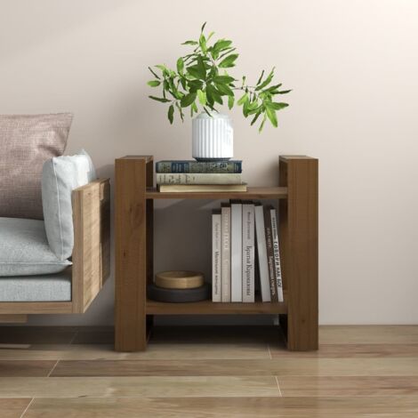 Bibliothèque/Cloison Meuble de Rangement Meuble Étagère Marron miel 60x35x57 cm Bois massif 38091 (1/5)