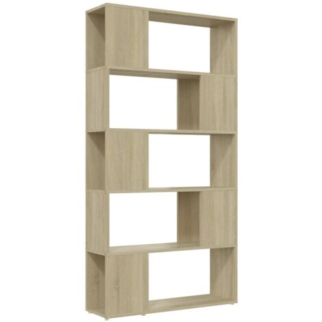 Étagère de Rangement Bibliothèque de séparation, Montage facile, Chêne sonoma 80x24x155 cm Aggloméré OIB4633E (1/5)