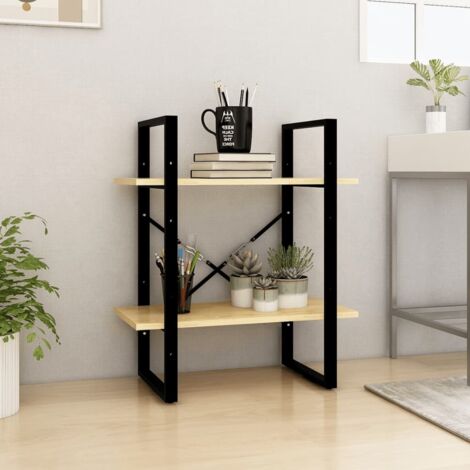 Bibliothèque à 2 niveaux Meuble de Rangement  Meuble Étagère 60x30x70 cm Bois de pin massif 58873 (1/5)