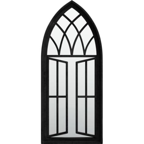 Miroir de jardin Luxueux, Miroir mural Noir 70x30 cm Fer pour utilisation extérieure OIB8308E (1/5)