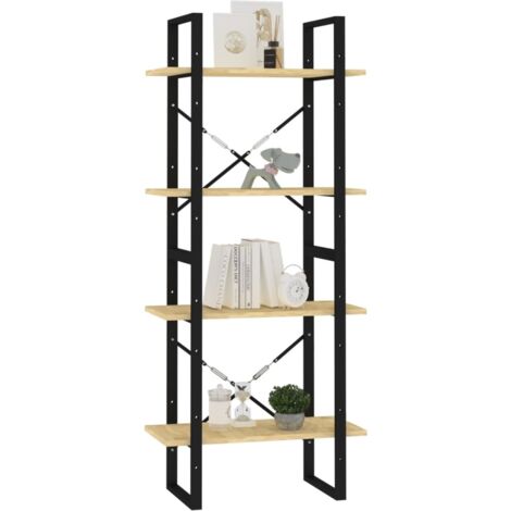 Bibliothèque à 4 niveaux Meuble de Rangement  Meuble Étagère 60x30x140 cm Bois de pin massif 14828 (1/5)