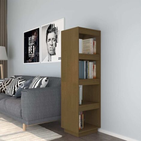 Bibliothèque/Séparateur de pièce Meuble de Rangement Meuble Étagère Marron miel 40x35x135 cm Pin 44333 (1/5)