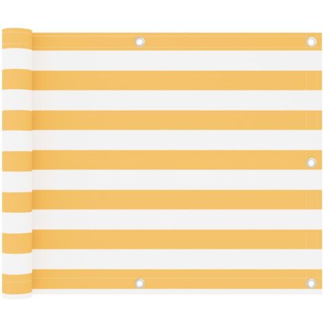 Brise vue pour balcon - Brise vent Écran de jardin Blanc et jaune 75x500 cm Tissu Oxford BV609569 - BonneVie (1/5)