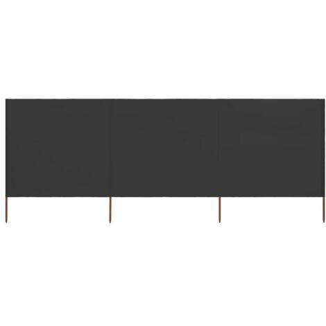 Paravent 3 panneaux Cloison de séparation Pour Jardin, Balcon, Terrasse Tissu 400 x 80 cm Anthracite 19622 (1/5)