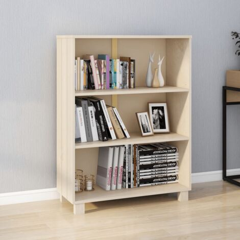 Bibliothèque Meuble de Rangement Meuble Étagère Marron miel 85x35x112 cm Bois de pin massif 97936 (1/5)