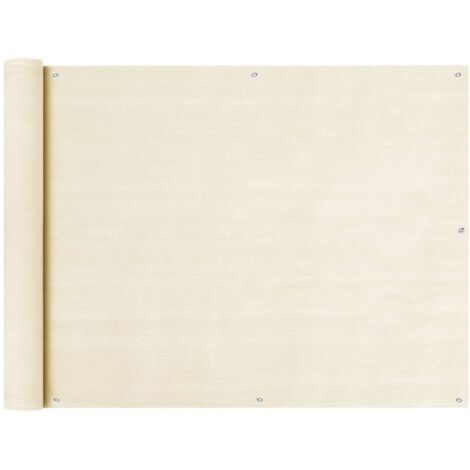 Brise Vue pour Balcon Jardin Terrasse, Écran de balcon, Crème 90x400 cm PEHD OIB2158E (1/5)