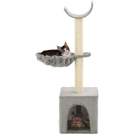 Arbre à chat Cadre d'escalade de Chat avec griffoirs en sisal 105 cm Gris 97359 (1/5)