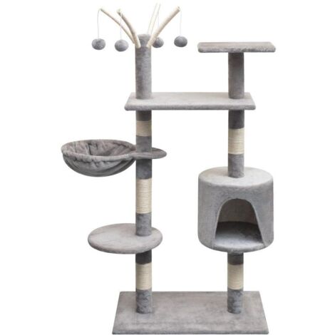 Arbre à chat Cadre d'escalade de Chat avec griffoirs en sisal 125 cm Gris 92432 (1/4)