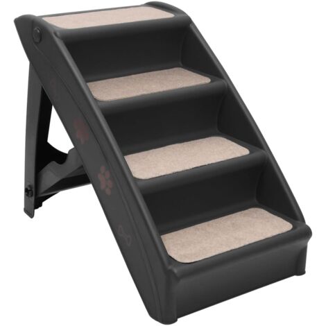 INLIFE Escaliers pliables pour chiens Noir 62x40x49,5 cm (1/6)