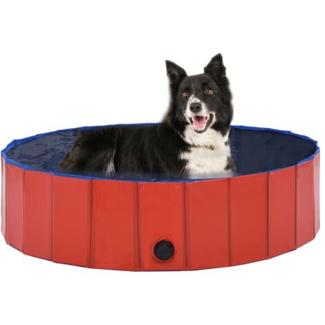 Piscine pliable pour chiens Piscine Baignoire Bassin de Baignade Rouge 120x30 cm PVC 42956 (1/5)