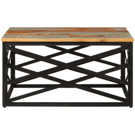 Table basse de salon, Table Café, 68x68x35 cm Bois de récupération massif OIB8180E (1/5)