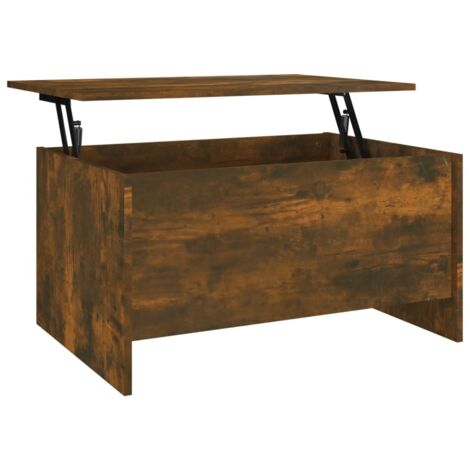 Table basse Table d'appoint pour Salon Chambre - Chêne fumé 80x55,5x41,5 cm Bois d'ingénierie BV567055 - BonneVie (1/5)