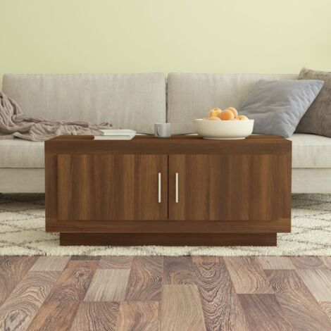 Table basse Table d'appoint pour Salon Chambre - Chêne marron 102x50x45 cm Bois d'ingénierie BV862830 - BonneVie (1/5)