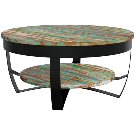Table basse Table de salon Bout de canapé Bois massif de récupération 65 x 32 cm 26143 (1/5)