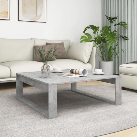 Table basse de salon, Table Café, Gris béton 100x100x35 cm Aggloméré OIB1680E (1/5)