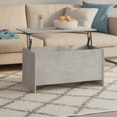 Table basse Gris béton 102x55,5x52,5 Bois d'ingénierie (1/5)
