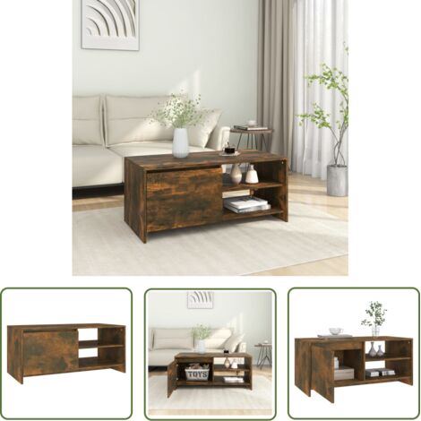 Table basse de salon, Table Café, Chêne fumé 102x50x45 cm Bois d'ingénierie OIB8138E (1/5)