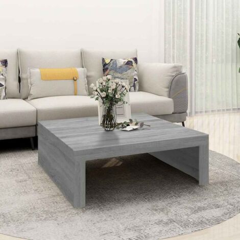 Table basse Table de salon Bout de canapé Sonoma gris 100x100x35 cm Bois d'ingénierie 94417 (1/5)