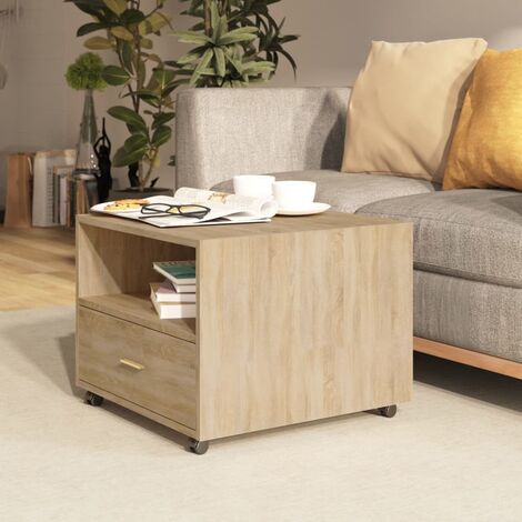 Table basse Table d'appoint pour Salon Chambre - Chêne sonoma 55x55x40 cm Bois d'ingénierie BV963126 - BonneVie (1/5)