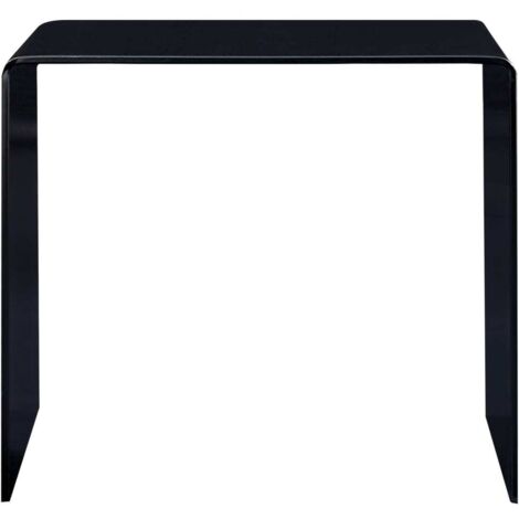 Table basse de salon, Table Café, Noir 50 x 50 x 45 cm Verre trempé OIB1206E (1/5)