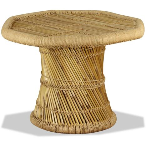 Table basse Table de salon Bout de canapé octogonale Bambou 60 x 60 x 45 cm 83463 (1/5)