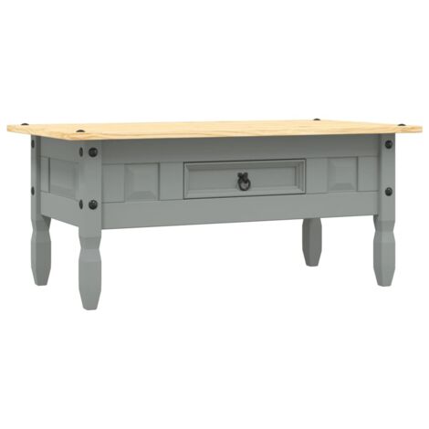 Table basse Table d'appoint pour Salon Chambre - Pin mexicain Gamme Corona Gris 100x60x45 cm BV215828 - BonneVie (1/5)