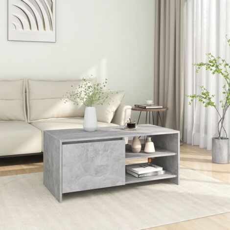 Table basse Table de salon  Bout de canapé Gris béton 102x50x45 cm Bois d'ingénierie 81533 (1/5)