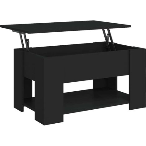 Table basse Table d'appoint pour Salon Chambre - Noir 79x49x41 cm Bois d'ingénierie BV823863 - BonneVie (1/5)