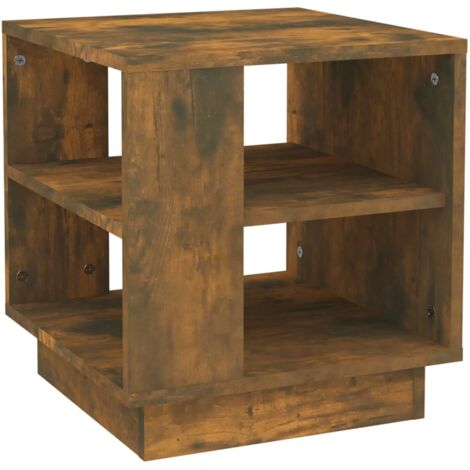 Table basse Table d'appoint pour Salon Chambre - Chêne fumé 40x40x43 cm Bois d'ingénierie BV758951 - BonneVie (1/5)